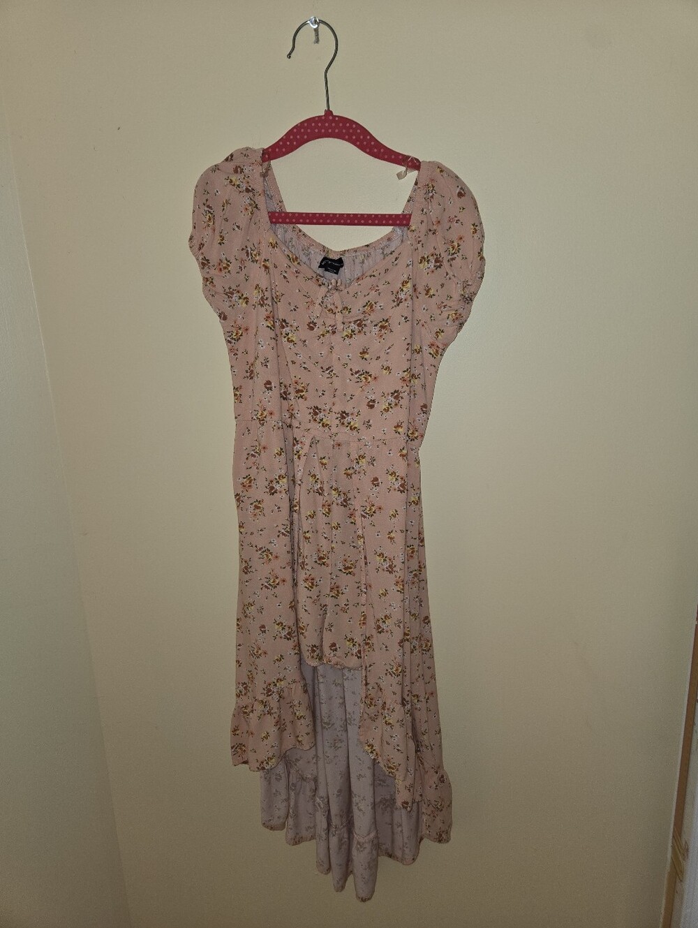 Art Class Floral Pink High-Low Dress